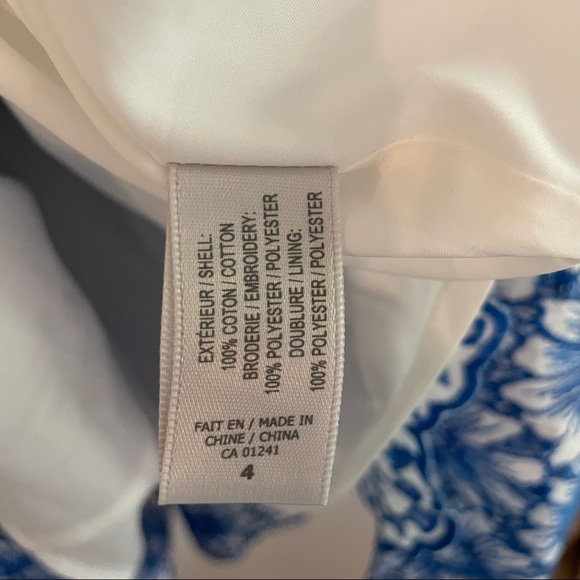 Simons CONTEMPORAINE Blue Daisy Print Cutout Embroidered Dress Size 4 - Picture 7 of 8